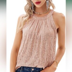 Sequin halter blouse